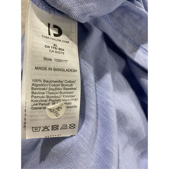 NWT XL, Tom, Tailor denim organic cotton T-shirt distressed look long sleeve tee - Picture 6 of 6